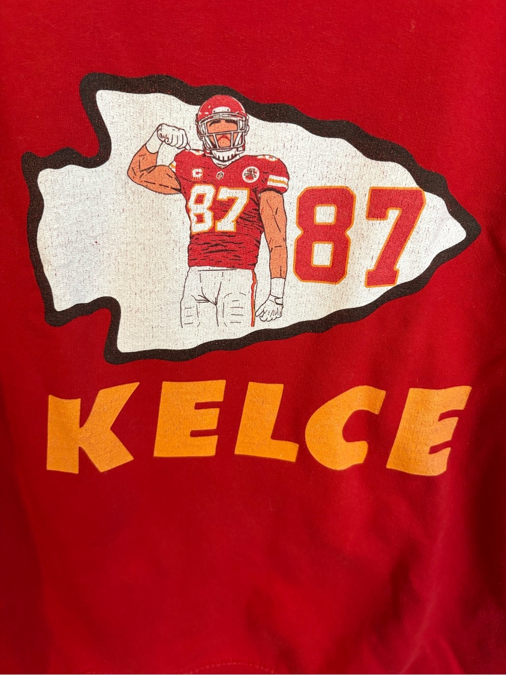 Women’s Red Kelce Graphic Crew Sweatshirt - Team Inspired Casual - Picture 2 of 6